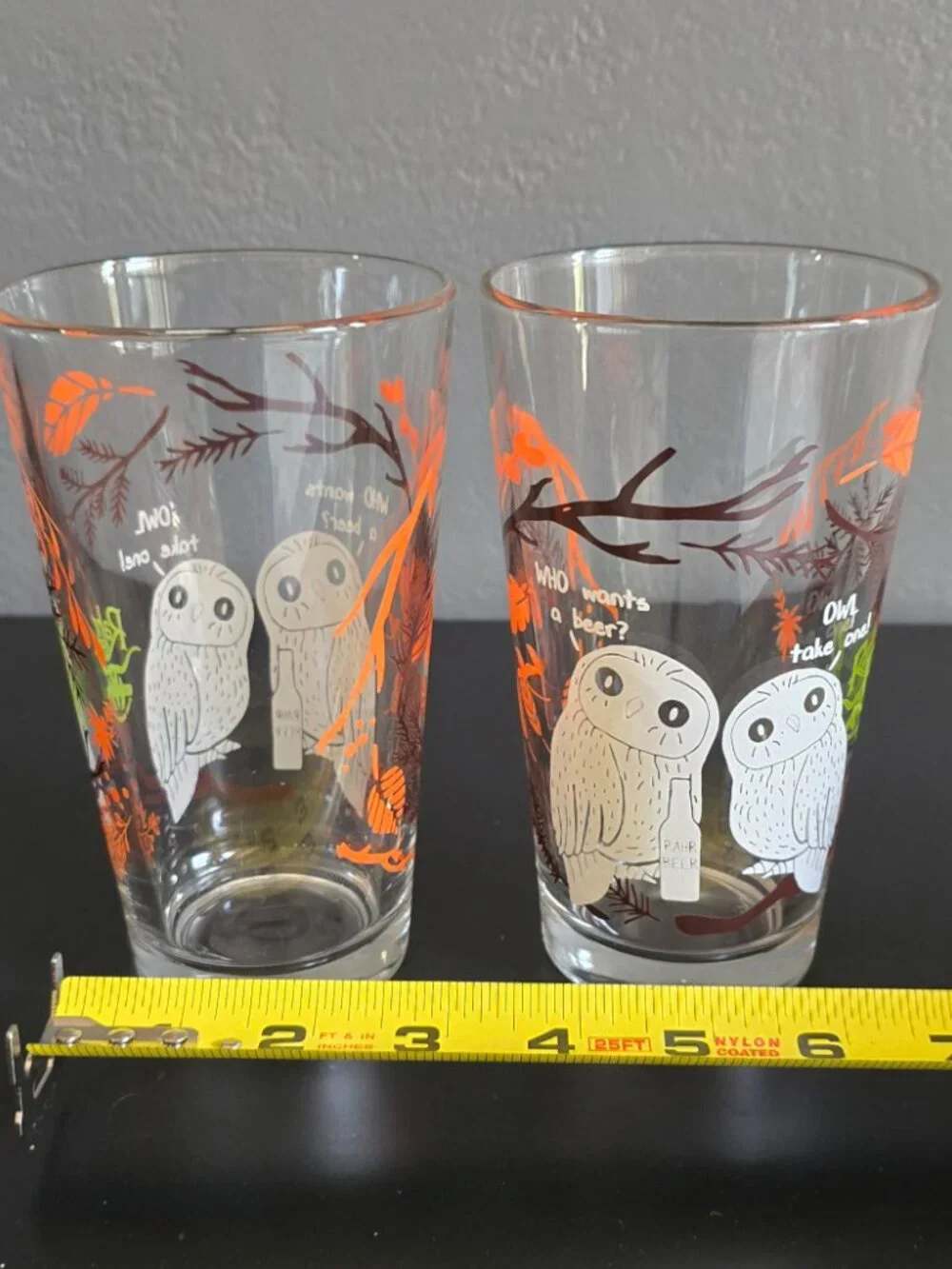 Rahr & Sons Brewing Fort Worth TX Owl Pint Glasses Set of 2 Craft Beer